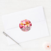 Pink Plumeria Wedding Bedankt Sticker (Envelop)