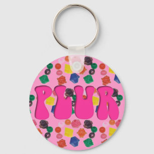Pink PLUR Rave Kandi Sleutelhanger