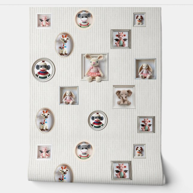 Pink Plushy Pals Behang (Afrollen)