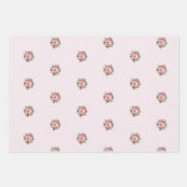 Pink Poinsettia Bouquet Holly and Berries Inpakpapier Vel (Voorkant 2)