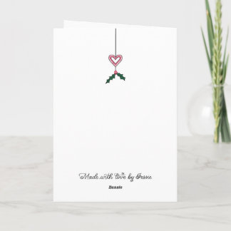 Pink Poinsettia Holiday Wreath Kaart