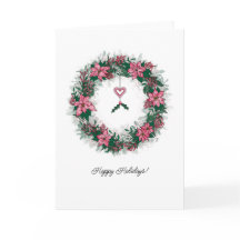 Pink Poinsettia Holiday Wreath