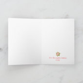 Pink Poinsettia Joyeux Noël Écriture Carte de vaca (Intérieur)