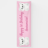 Pink Polar Beer Birthday Party Spandoek (Verticaal)