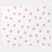 Pink Polka Delight Fleece Deken (Voorkant (Horizontaal))
