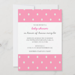 Pink Polka Dot Baby shower Uitnodiging