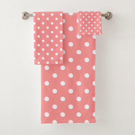 Pink Polka Dot Bad Handdoek (Insitu)
