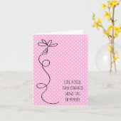 Pink Polka Dot bedankt Kaart (Gele Bloem)