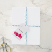 Pink Polka Dot Bow Cadeaulabel (Met Touw)
