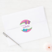 Pink Polka Dot Butterfly Terug naar School Sticker (Envelop)