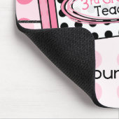 Pink Polka Dot Crayon 3rd graad leraar Mousepad Muismat (Hoek)