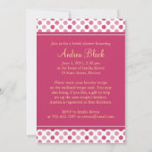 Pink Polka Dot Daisy Invitation à la douche nuptia (Dos)