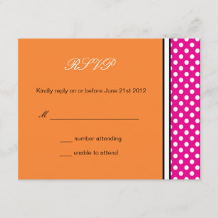 Pink Polka Dot et mariage Tangerine RSVP