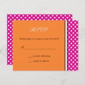 Pink Polka Dot et mariage Tangerine RSVP (Devant / Derrière)