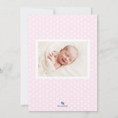 Pink Polka Dot Faire-part de naissance bébé (Dos)