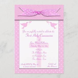 Pink Polka Dot First Kaart