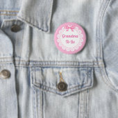 Pink Polka Dot Grandma to be Baby shower Button (In situ)