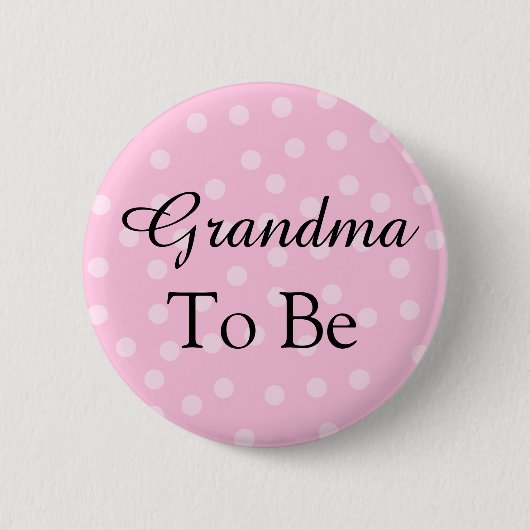 Pink Polka Dot Grandmoeder Button (Voorkant)
