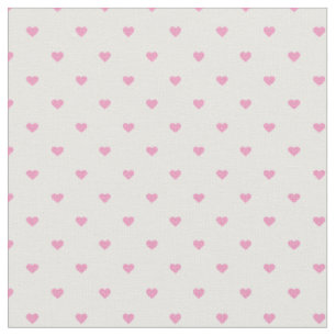 Pink Polka Dot Hearts Stof