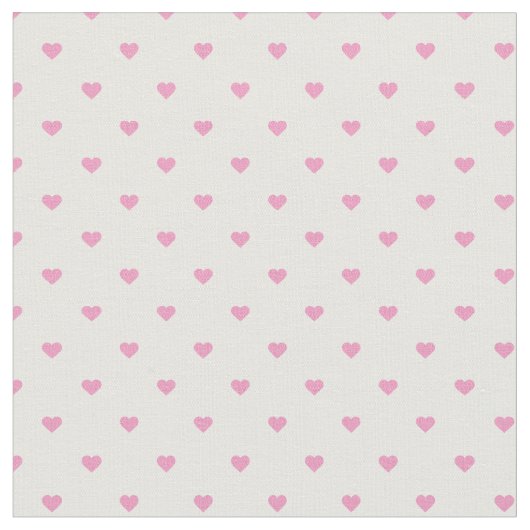 Pink Polka Dot Hearts Stof (Close Up)