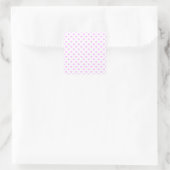 Pink Polka Dot Hearts Vierkante Sticker (Tas)