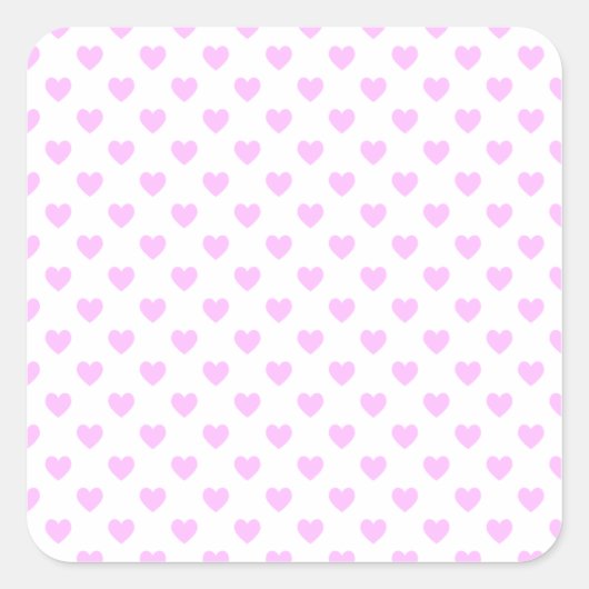 Pink Polka Dot Hearts Vierkante Sticker (Voorkant)