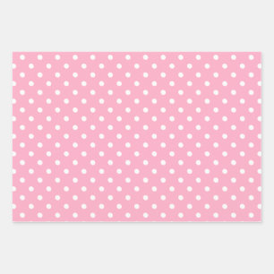 Pink Polka Dot Inpakpapier Vel
