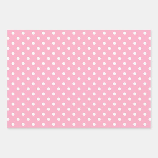 Pink Polka Dot Inpakpapier Vel (Voorkant)