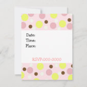 Pink Polka Dot Invitation Anniversaire (Dos)