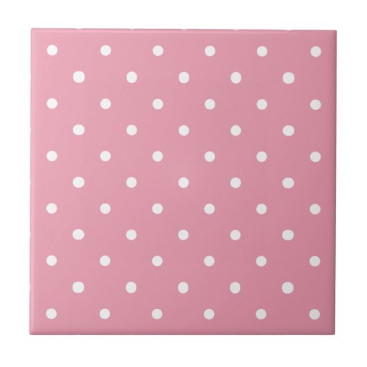 Pink Polka Dot Pattern Tegeltje (Voorkant)