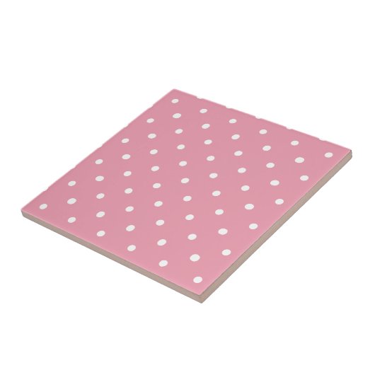 Pink Polka Dot Pattern Tegeltje (Zijkant)