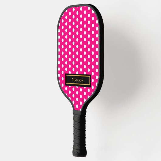 Pink Polka Dot Pickleball Paddle (Links)