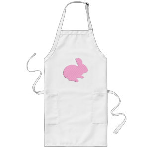 Pink Polka Dot Silhouette Easter Bunny Schort