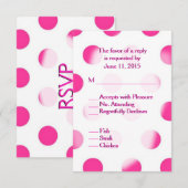Pink Polka Dot Wedding RSVP (Devant / Derrière)