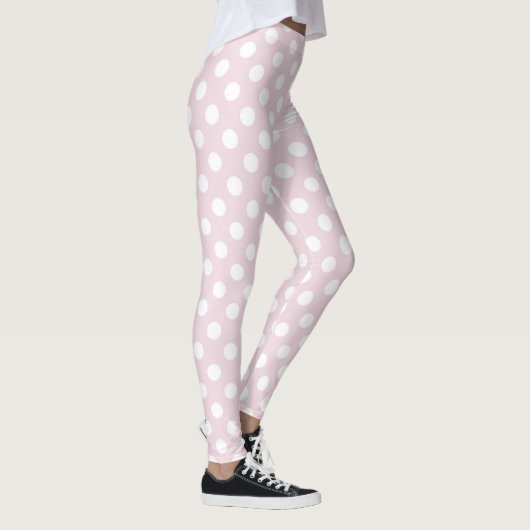Pink Polka Dot Yoga Leggings Femmes Entraînement F (Droite)