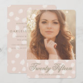 Pink Polka Dots | Aankondiging foto-Afstuderen (Voorkant / Achterkant)