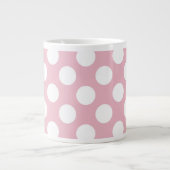 Pink Polka Dots, Polka Dot Pattern, Jouw naam Extra Grote Beker (Voorkant)