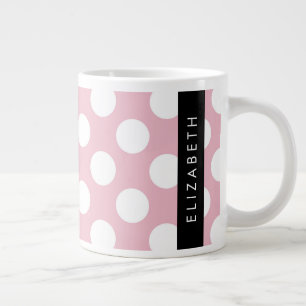 Pink Polka Dots, Polka Dot Pattern, Jouw naam Extra Grote Beker