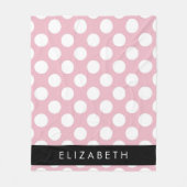 Pink Polka Dots, Polka Dot Pattern, Jouw naam Fleece Deken (Voorkant)