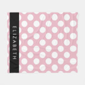 Pink Polka Dots, Polka Dot Pattern, Jouw naam Fleece Deken (Voorkant (Horizontaal))