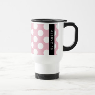 Pink Polka Dots, Polka Dot Pattern, Jouw naam Reisbeker