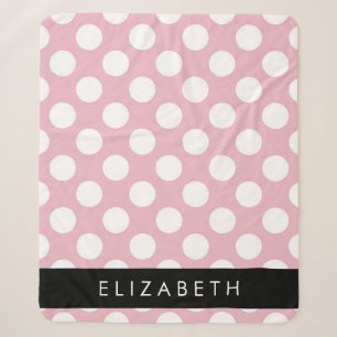Pink Polka Dots, Polka Dot Pattern, Jouw naam Sherpa Deken