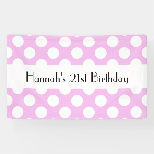 Pink Polka Dots, Polka Dot Pattern, Stippen, Birth Spandoek (Horizontaal)