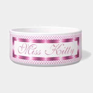 Pink Polka Gepersonaliseerd Voerbakje
