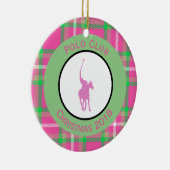 Pink Polo Horse Keramisch Ornament (Rechts)