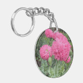 Pink Pom Pom Poppies Sleutelhanger (Voorkant Links)