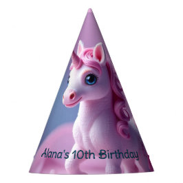 Pink Pony Unicorn Birthday Party Hat Feesthoedjes