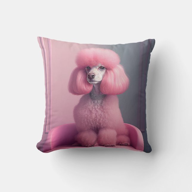 PINK POODLE ART Sierkussen (Voorkant)