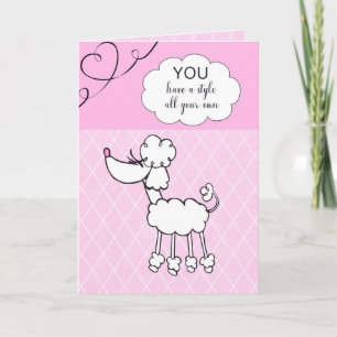 Pink Poodle Happy Birthday Kaart