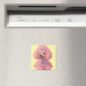 Pink poodle magnet, poodle decor magneet (Insitu (Vaatwasser))